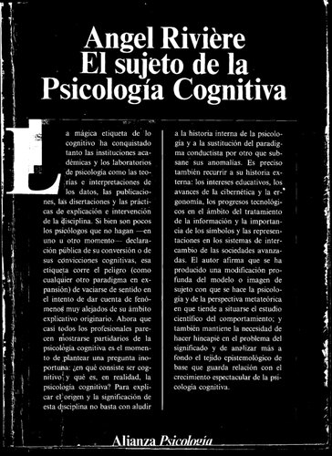 EL SUJETO DE LA PSICOLOGIA COGNITIVA