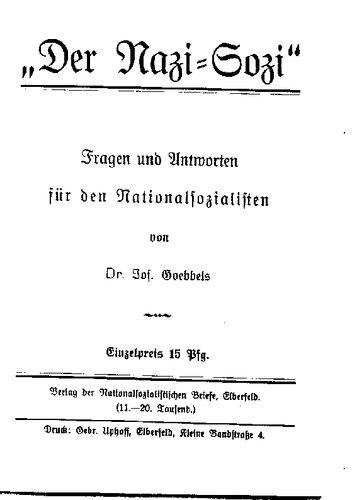 Der Nazi-Sozi - Fragen und Antworten fuer den Nationalsozialisten