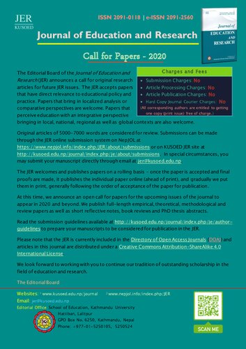 Call for Papers - 2020 (Journal of Education and Research)