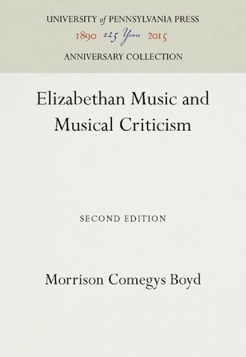 Elizabethan Music and Musical Criticism