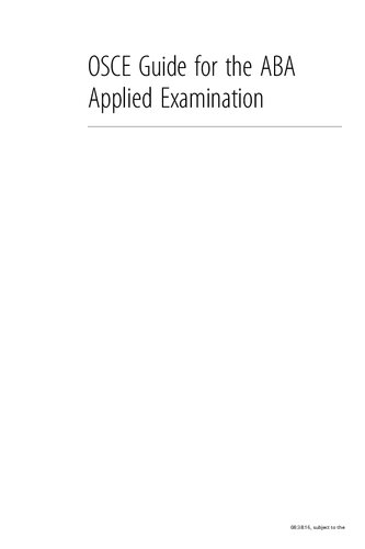 OSCE Guide for the ABA Applied Examination