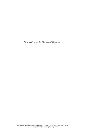 Monastic Life in Medieval Daoism: A Cross-Cultural Perspective