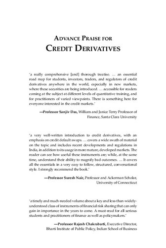 Credit derivatives : focusing on the Indian credit derivatives market