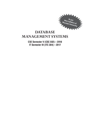 Database Management Systems – MU