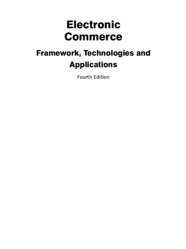 Electronic commerce : framework, technologies and applications