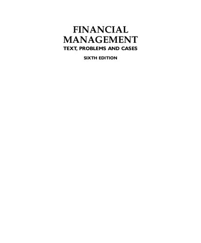 Financial management : text, problems and cases