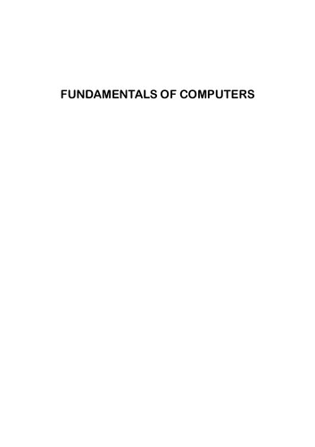 FUNDAMENTALS OF COMPUTERS