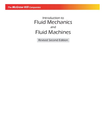 Introduction to Fluid Mechanics and Fluid Machines