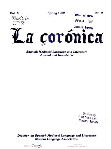 La corónica. A Journal of Medieval Hispanic Languages, Literatures, and Cultures