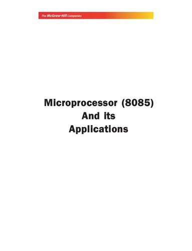 Microprocessor (8085) And its Applications