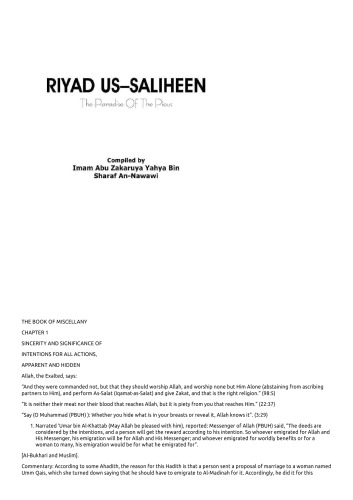 Riyad As Salihin: English Edition