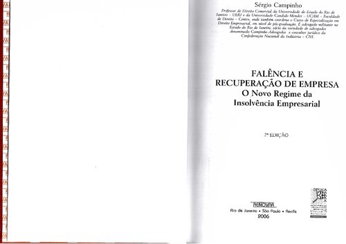 Falência e Recuperação de Empresa: O Novo Regime da Insolvência Empresarial