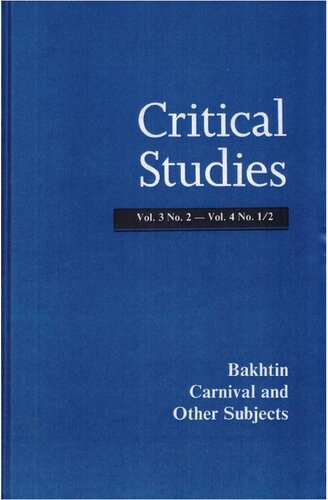 Bakhtin: Carnival and Other Subjects