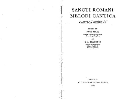 Sancti Romani Melodi cantica: cantica genuina