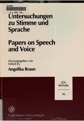 Papers on speech and voice