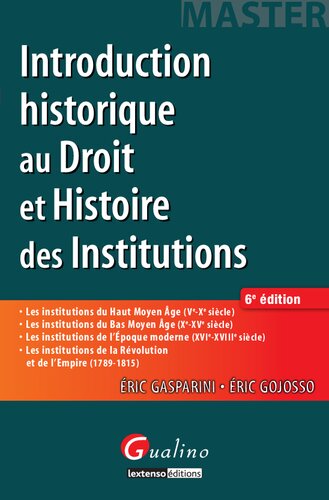 Introduction historique au Droit et Histoire des Institutions