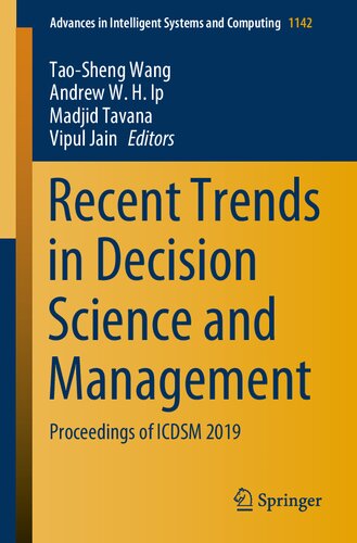 Recent Trends in Decision Science and Management: Proceedings of ICDSM 2019