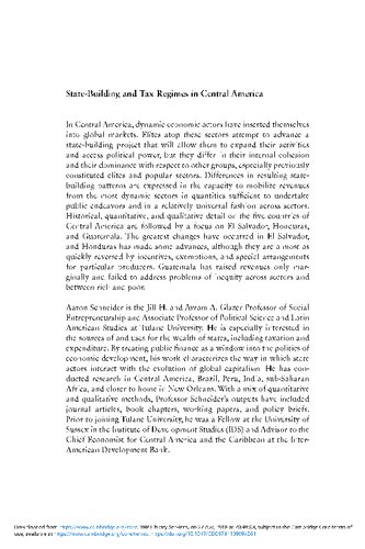 State-building and tax regimes in Central America