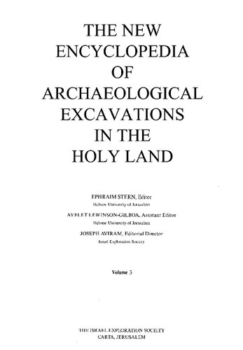 New Encyclopedia of Archaeological Excavations in the Holy Land Volume 4