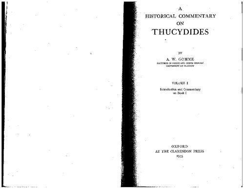 A Historical Commentary on Thucydides I