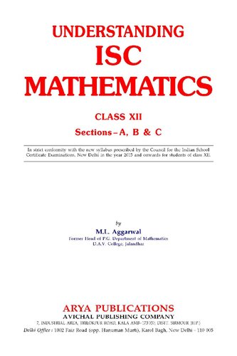 APC Understanding ISC Mathematics - Class 12 - Sections - A, B & C