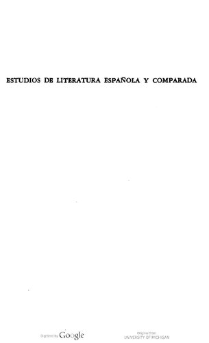 Estudios de literatura española y comparada