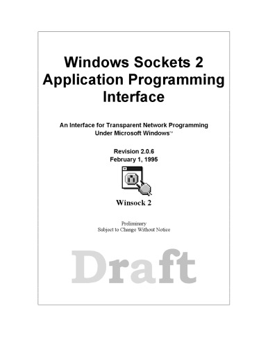 Windows sockets 2 API.V2.0.6