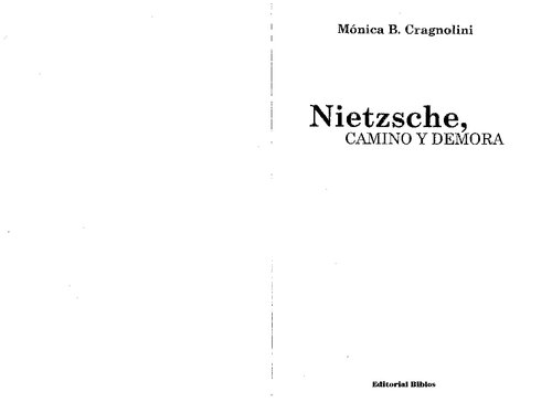 NIETZSCHE, CAMINO Y DEMORA