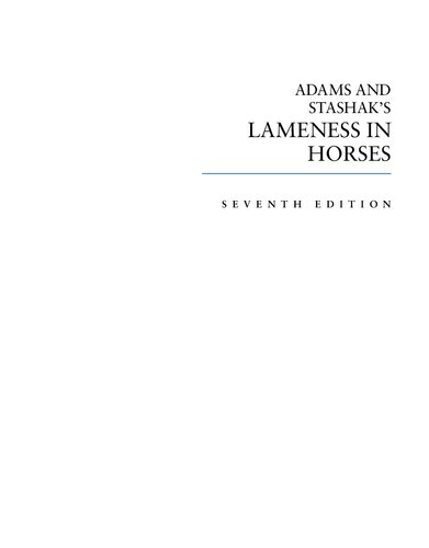 Adams and Stashak's lameness in horses