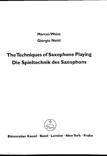 Techniques of Saxophone Playing (English and German Edition)