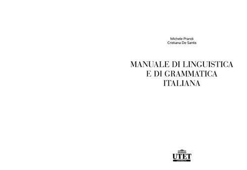 Manuale di linguistica e di grammatica italiana