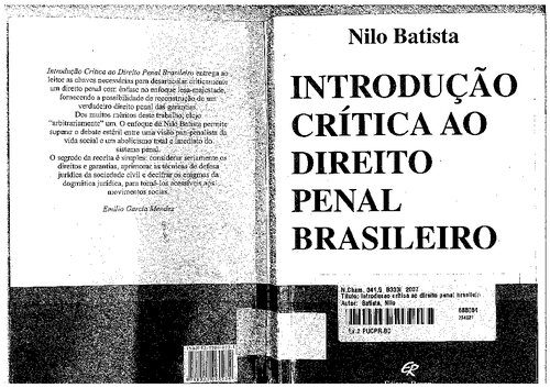 Introdução Crítica ao Direito Penal Brasileiro