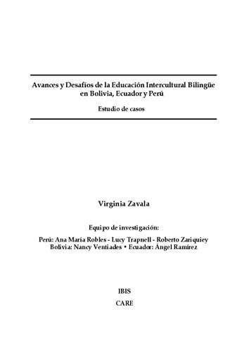 Avances y Desafíos de la Educación Intercultural Bilingüe en Bolivia, Ecuador y Perú. Estudio de casos