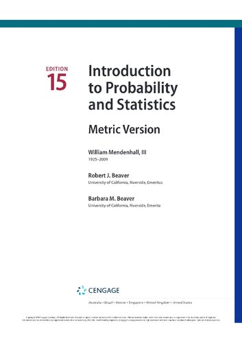 Introduction to Probability and Statistics (Metric Version)