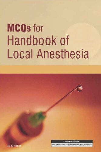 MCQs for Handbook of local anesthesia.