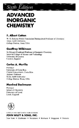 Advanced Inorganic Chemistry