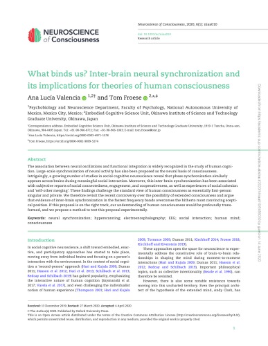 What binds us? Inter-brain neural synchronization and its implications for theories of human consciousness