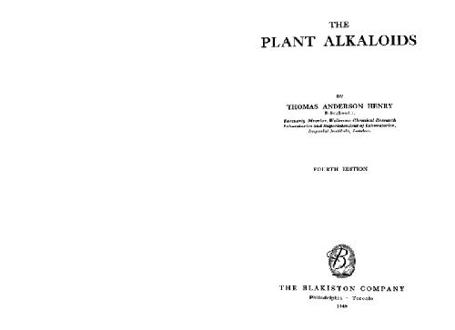 The plant alkaloids 