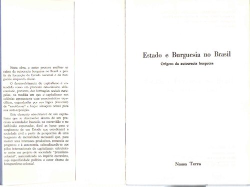 Estado e Burguesia no Brasil ; origens da autocracia burguesa