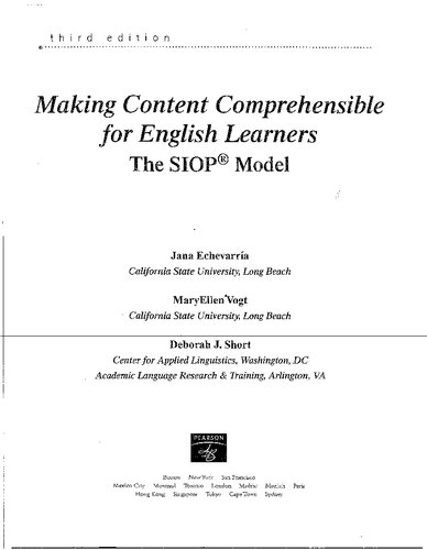 Making content comprehensible for English learners: the SIOP model