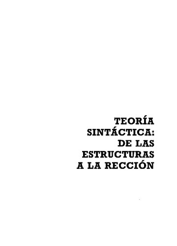 Teoría sintáctica de las estructuras a la rección.