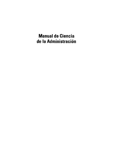 Manual de ciencia de la administración