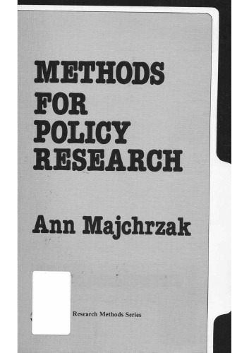 Methods for Policy Research