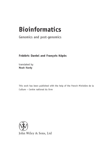 Bioinformatics: Genomics and Post-Genomics