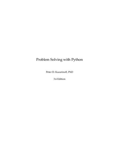 Problem Solving with Python