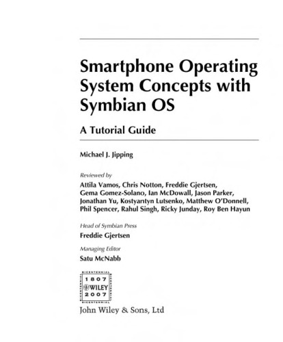 Smartphone Operating System Concepts with Symbian OS: A Tutorial Guide