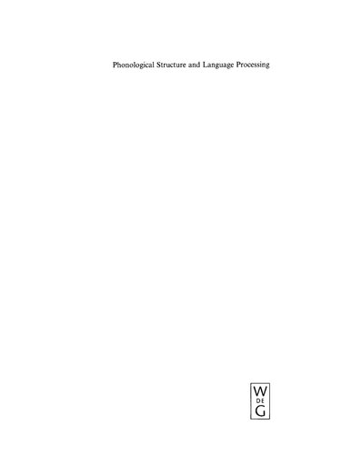 Phonological structure and language processing: Cross-linguistic studies