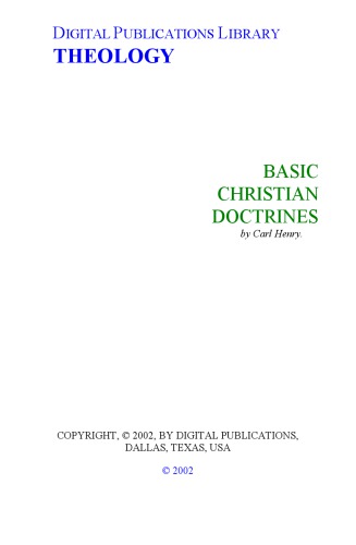 Basic Christian Doctrines