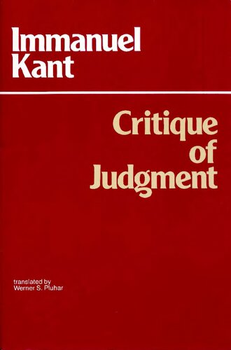 Critique of Judgment (Hackett Classics)