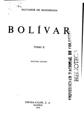 Bolívar, Tomo II